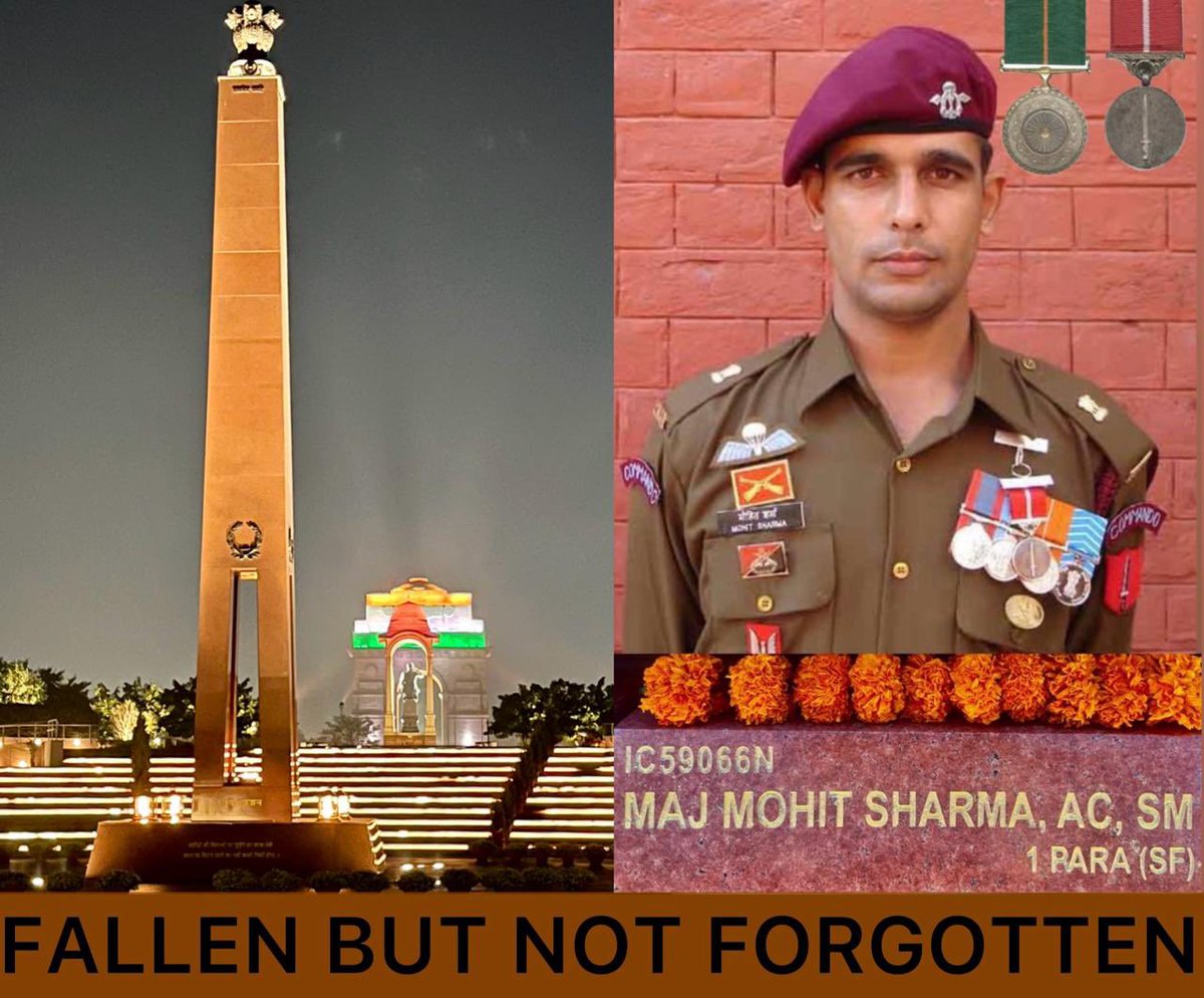 Men are mortals, and there are the chosen few who with their gallant deeds become immortals. #Onthisday Maj Mohit Sharma, #AshokChakra, #SenaMedal, fought valiantly against the insurgents in 2009 and went down in blaze of glory. Our solemn homage to the iconic #soldier.