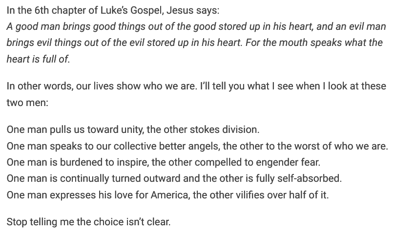 Joe Biden is not the lesser of two evils. He's the far better human. By @johnpavlovitz #AuthenticChristianity @POTUS open.substack.com/pub/johnpavlov…