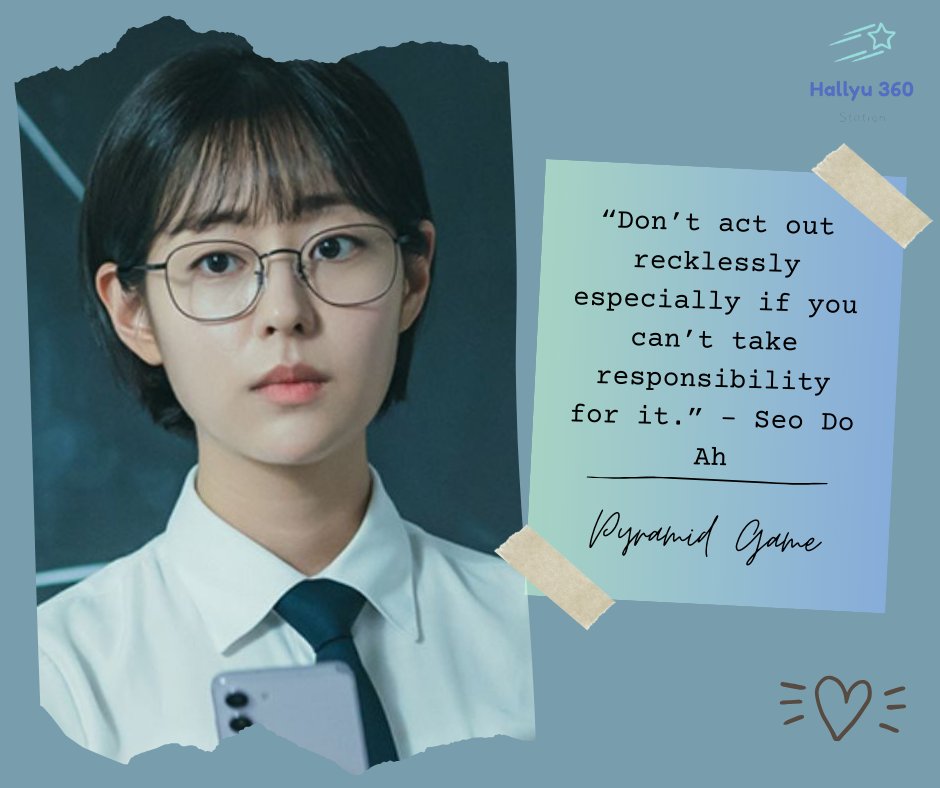 hallyu360's tweet photo. Lesson for today~ ✨🩵❗️
Pyramid Game Episode 7 ✅
#PyramidGame #피라미드게임
#PyramidGameEp7
#Bona #JangDaA #RyuDaIn #shinseulki #KangNaeonn
#kdramascenes #kdramas #kdramalovers #kdramaaddict
#kdramaworld https://t.co/HVNHymCrPH