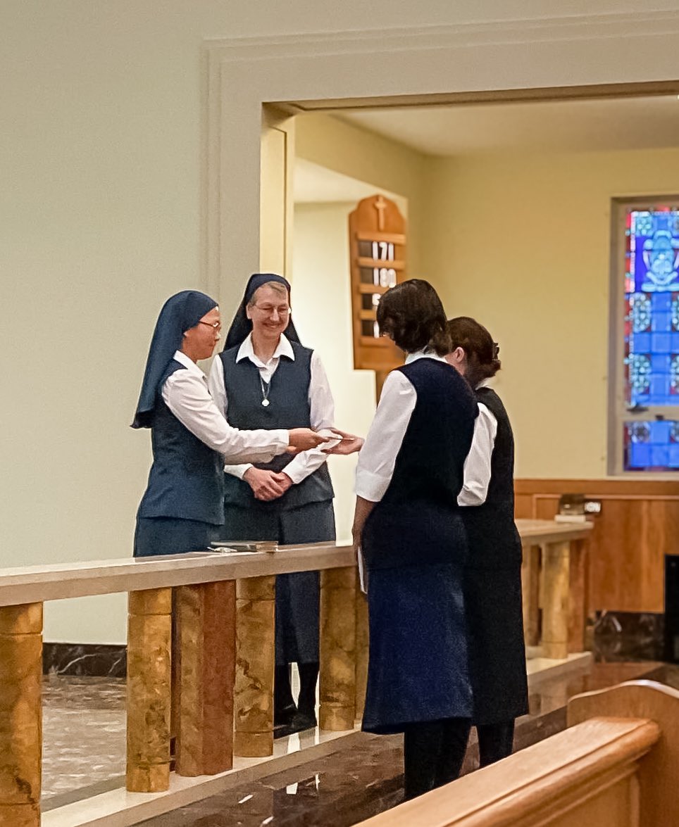 Yesterday, on the feast of St. Joseph, Sr. Catherine and Sr. Veronica entered Novitiate! Please pray for them!