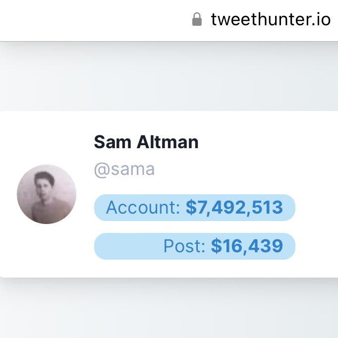 sama’s twitter account is worth $7.5M