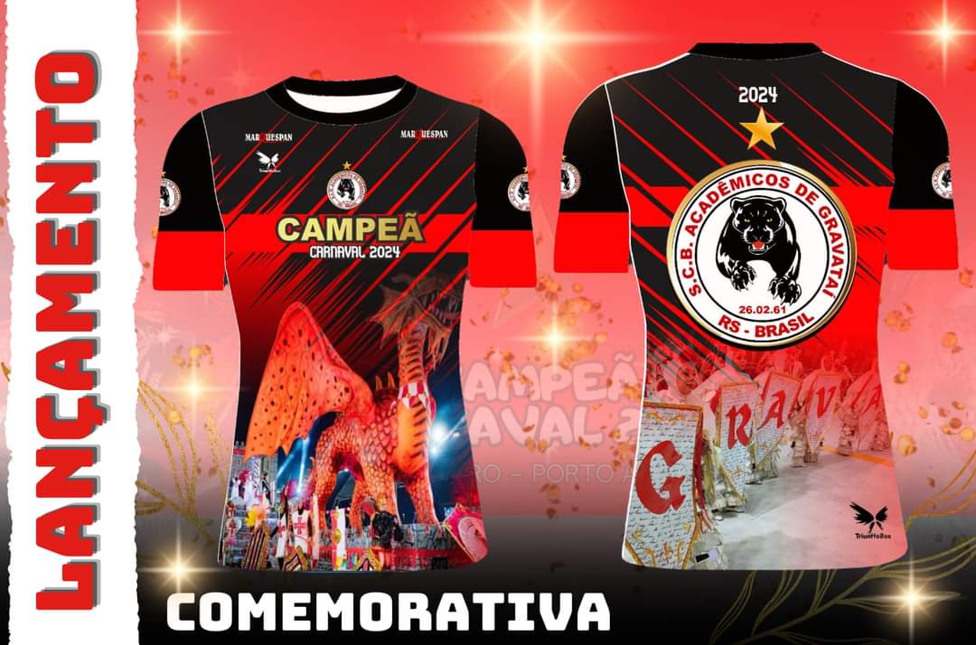 Lançamento campeão! 🏆

Está disponível a camisa comemorativa do título da Onça negra no #Carnaval2024! 
O modelo especial é limitado e você pode garantir a sua nas redes sociais ou pelo telefone  51 99247-4094 (WhatsApp ).