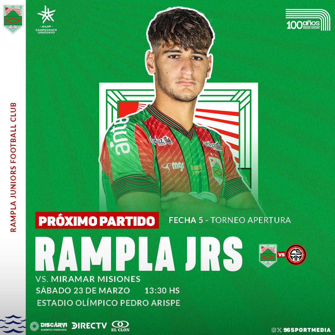 ⚽️ VUELVE EL FÚTBOL

Con la nueva fijación de la fecha, el picapiedra jugará el sábado.

Rampla Jrs. 🆚️ Miramar M.
🗓 Sábado
⏰️ 13:30
🏟 Estadio Olímpico Pedro Arispe

#RamplaEsDeSuGente