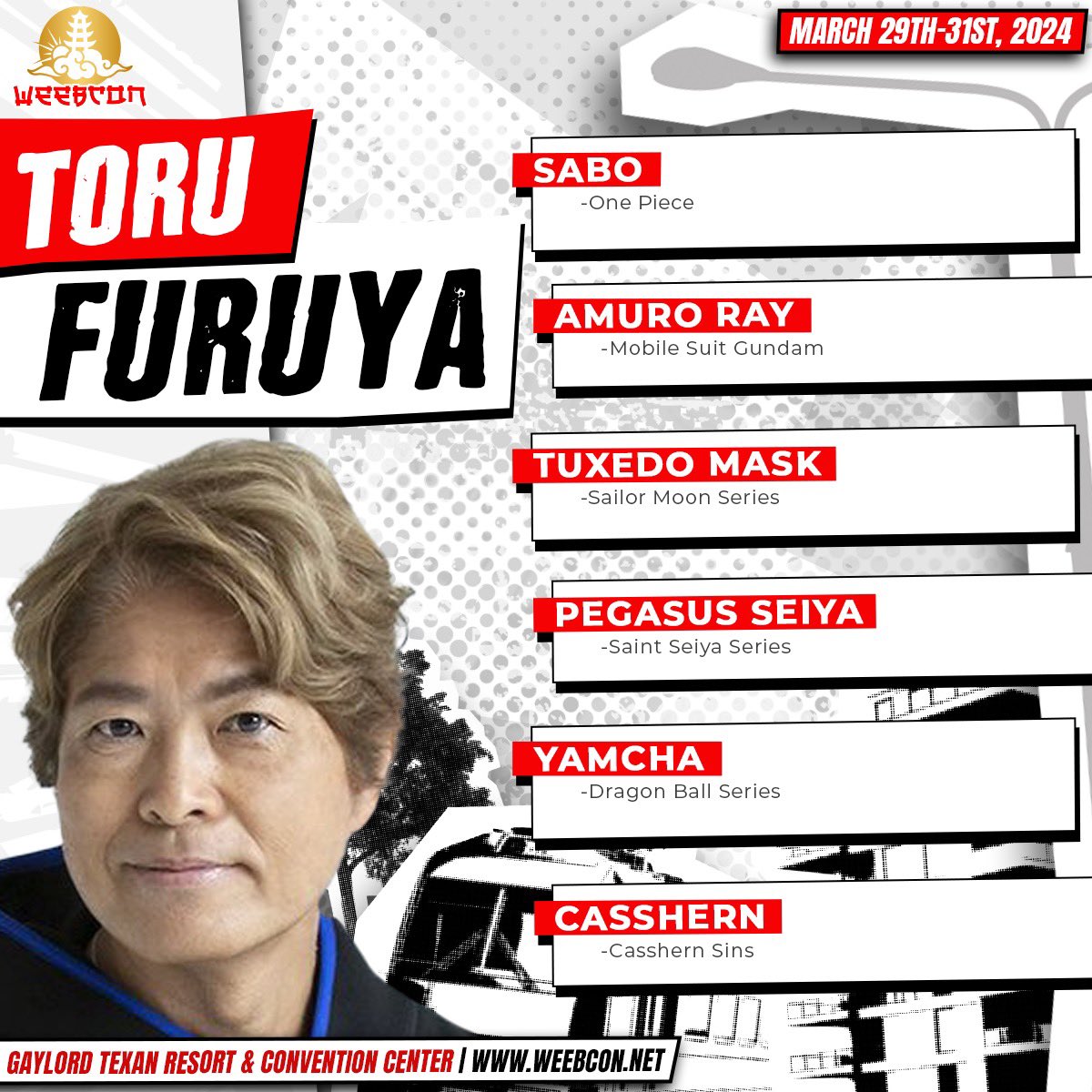 ⛅️JAPANESE CELEBRITY GUEST⛅️ We are honored to have the Legendary Seiyū Toru Furuya join us for WeebCon 2024 ⛅️ The Meet & Greet + Autograph (Funko or Other) will be ticketed on a first come first basis. Visit WeebCon.net->Tickets->Ticket Signings to reserve your spot!