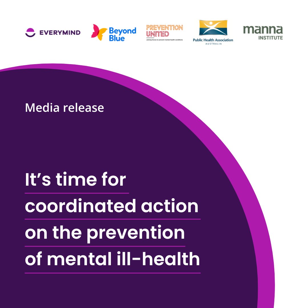 Everymind (@everymindau) on Twitter photo In partnership with <a href="/beyondblue/">Beyond Blue</a>, <a href="/PreventionUtd/">Prevention United</a>, <a href="/_PHAA_/">PHAA is on Bluesky</a> and <a href="/Manna_Inst/">Manna Institute</a>, we call on governments across Australia to take sustained preventive action to address the growing prevalence of mental health concerns and stretched mental health services across Australia. In partnership with <a href="/beyondblue/">Beyond Blue</a>, <a href="/PreventionUtd/">Prevention United</a>, <a href="/_PHAA_/">PHAA is on Bluesky</a> and <a href="/Manna_Inst/">Manna Institute</a>, we call on governments across Australia to take sustained preventive action to address the growing prevalence of mental health concerns and stretched mental health services across Australia.