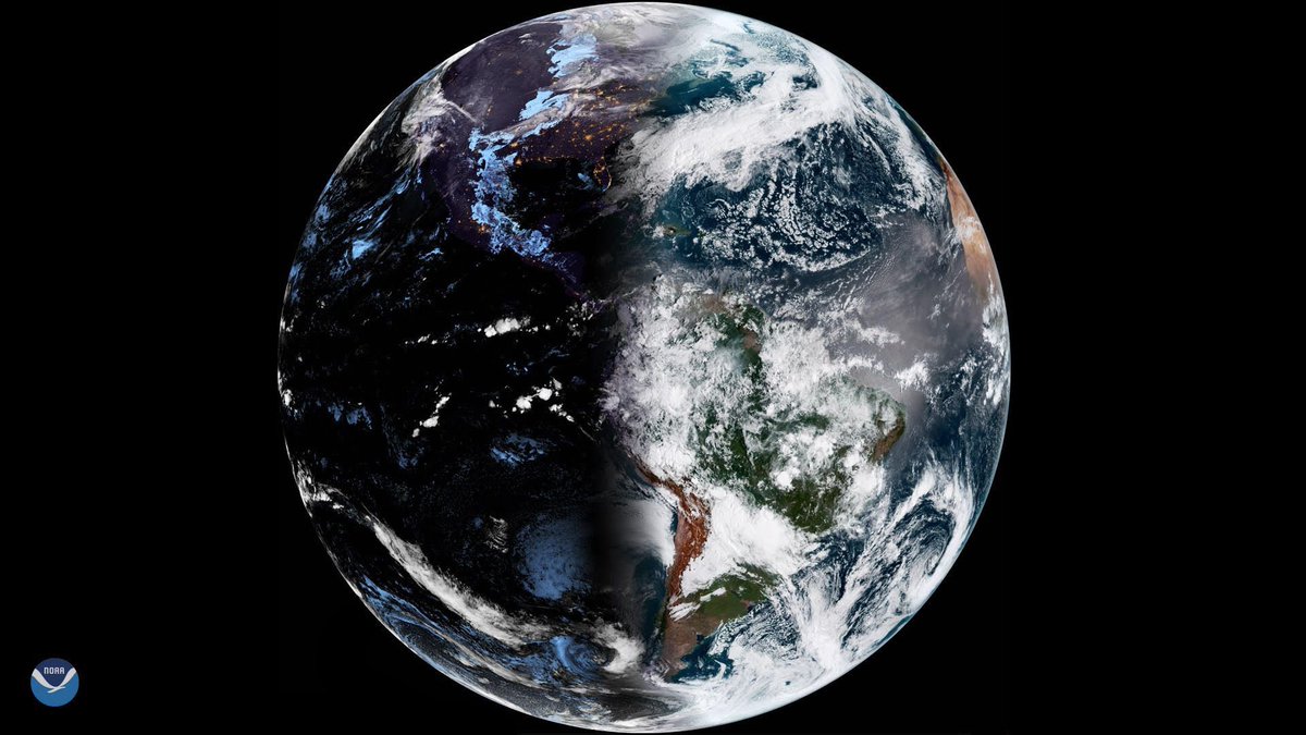 This is what the spring equinox looks like from space, specifically the GOES satellite (which also gives us our weather forecasts!) 🌸
