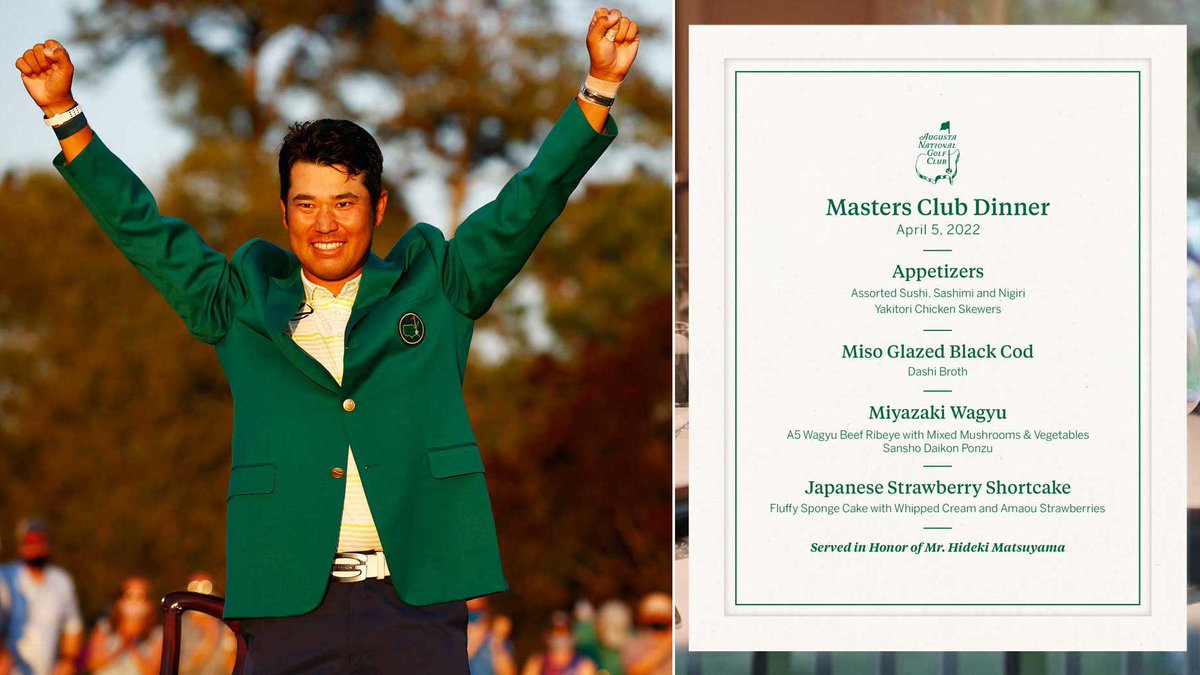 more engagement on that tweet than anticipated (what’s new there) 

Hideki had the best Masters menu