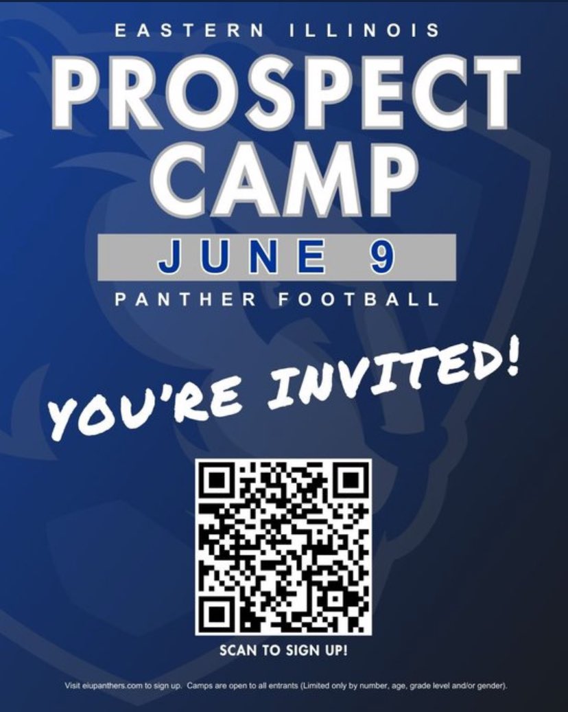 Thank you @CoachJ_Walsh For the camp Invite I can’t wait to show my skill and meet so amazing Coaches!! @Wr86Zimm @HDJacobsFBall