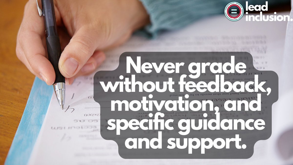 📝 Grades can serve a function, but grading practices also carry the potential to cause harm. Never grade without feedback, motivation, and specific guidance and support. #LeadInclusion #EdLeaders #Teachers #UDL #SBLchat #TG2Chat #ATAssessment #TeacherTwitter
