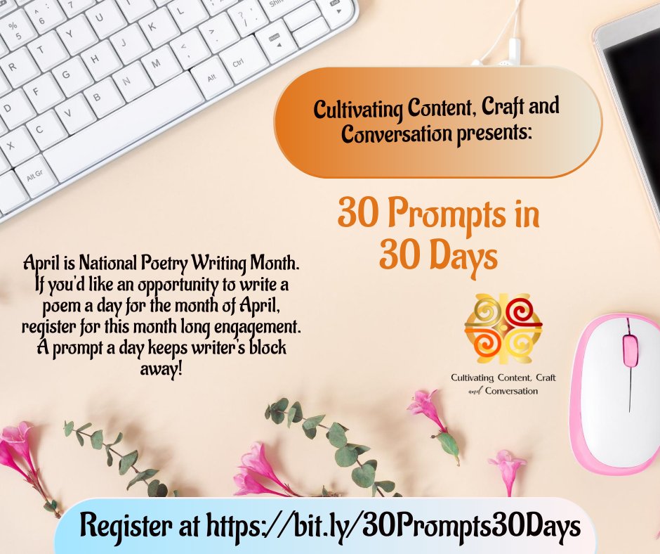 PoetRDF's tweet image. Register at bit.ly/30Prompts30Days 
#NaPoWriMo
#poetry