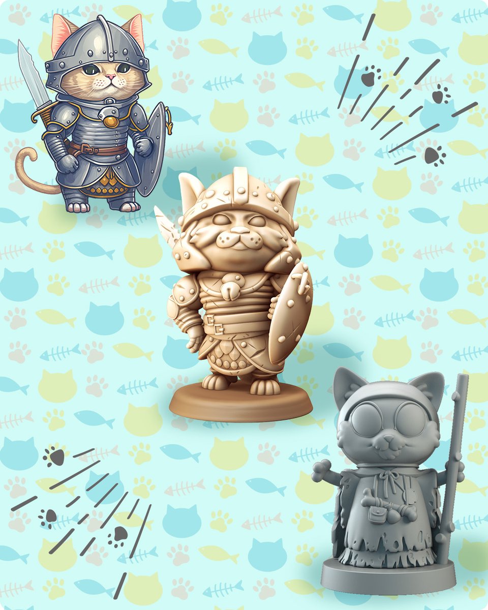 NailonRealm's tweet image. We have tons of bonus goodies in this month's Patreon release! 😻😸 Get your very own Sir Lucky miniature, RPG module written by @hanasays and Catfolk Enchanter when you subscribe for just $2! Link in bio.
#miniatures #stls #3Dprinting #miniaturepainting #resinprint #TTRPGs