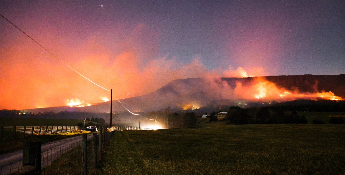 The Appalachians on fire tonight. 

Luray, VA. 3/20