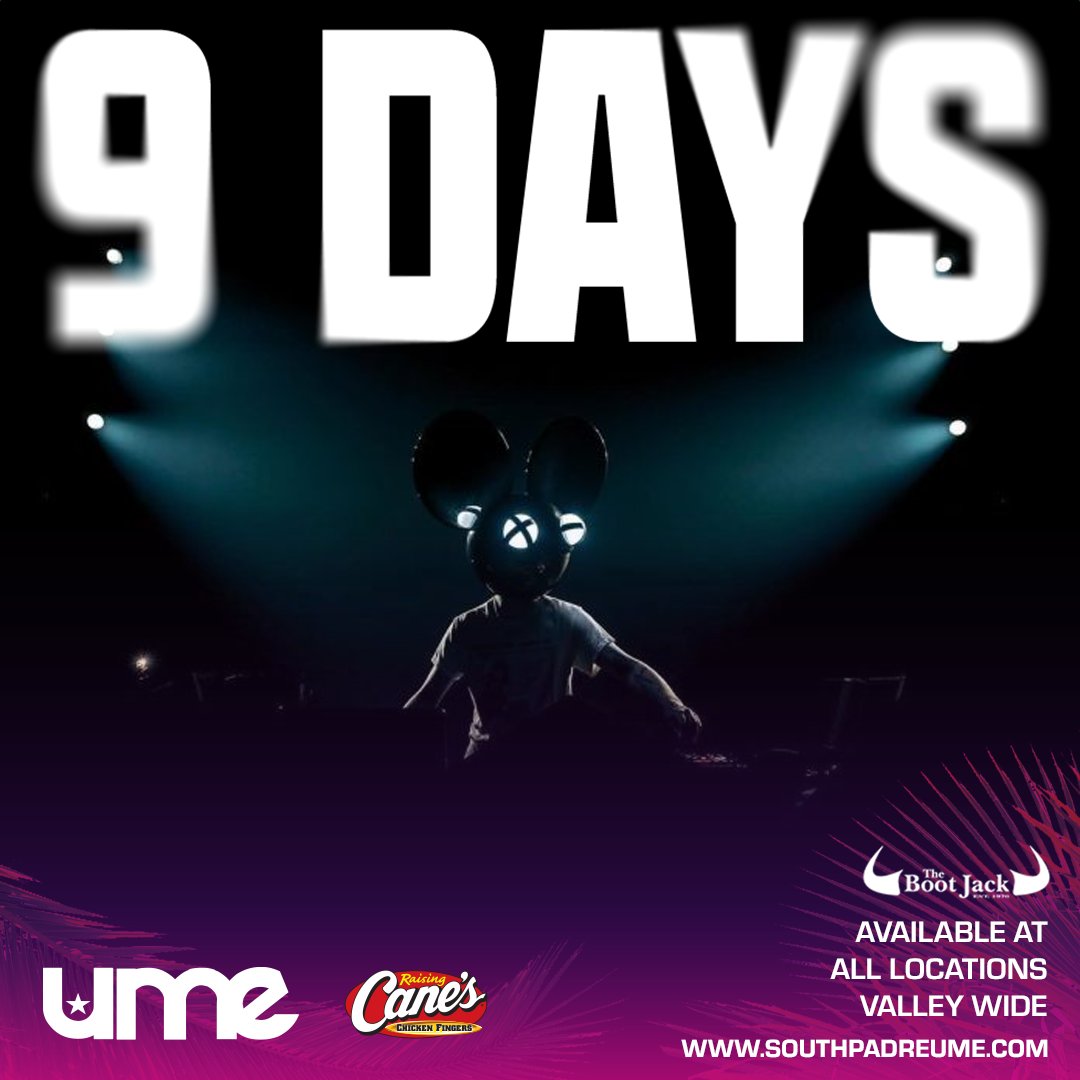 9 DAYS! 🚨 Let's get hyped! Reply with your favorite deadmau5 track! 🔥 Cop your tickets at southpadreume.com and at all The Boot Jack locations valley wide!