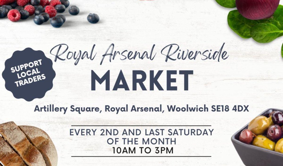 Royal Arsenal Riverside very own Farmers' Market is on this weekend, offering a range of locally sourced foodie and drinkie delights to both residents and visitors. 🥕 Royal Arsenal Farmers' Market 📍 Artillery Square #Woolwich 🗓️ 10-3pm Sat, 30 Mar visitgreenwich.org.uk/whats-on/royal…