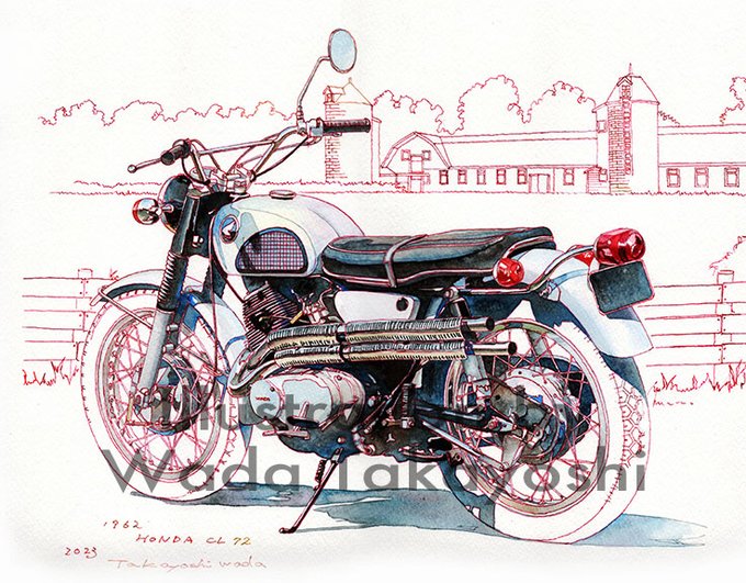 「motorcycle traditional media」 illustration images(Latest)