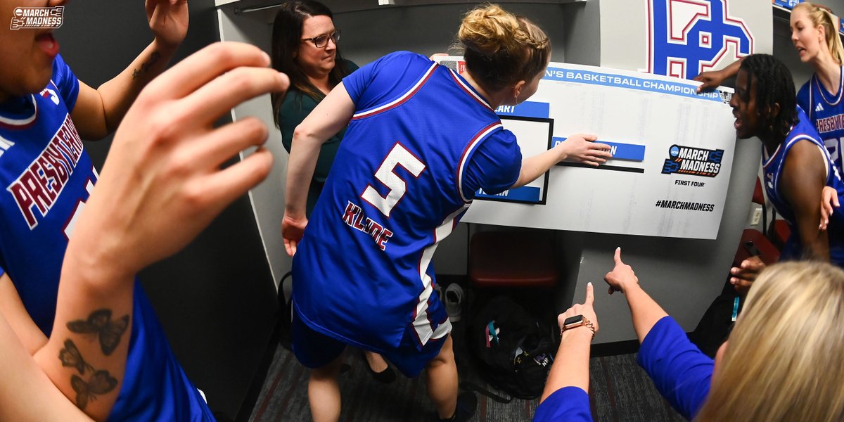 See you Friday! 🎉

#MarchMadness x <a href="/BlueHoseWBB/">Presbyterian College Women’s Basketball</a>