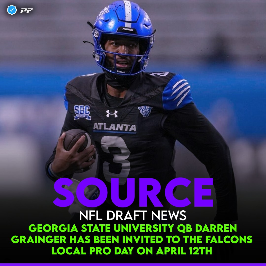 <a href="/GeorgiaStateFB/">GSU Football</a> QB Darren Grainger has been invited to attend the Atlanta Falcons local Pro Day on April 12, per source. <a href="/XPANDSports/">XPAND</a>
