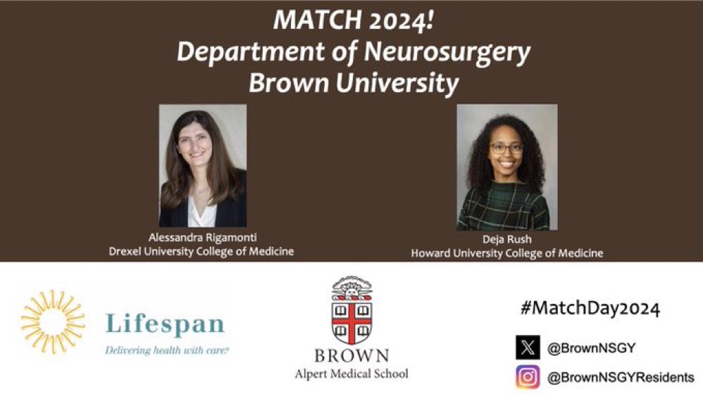 Congratulations to @DJRush8 on matching @BrownNSGY! This achievement stands as a testament to your hard work & dedication, as well as @DamirezFossett invaluable mentorship. Wishing you the very best. The HUCM AANS family is so proud of you & inspired to follow in your footsteps!