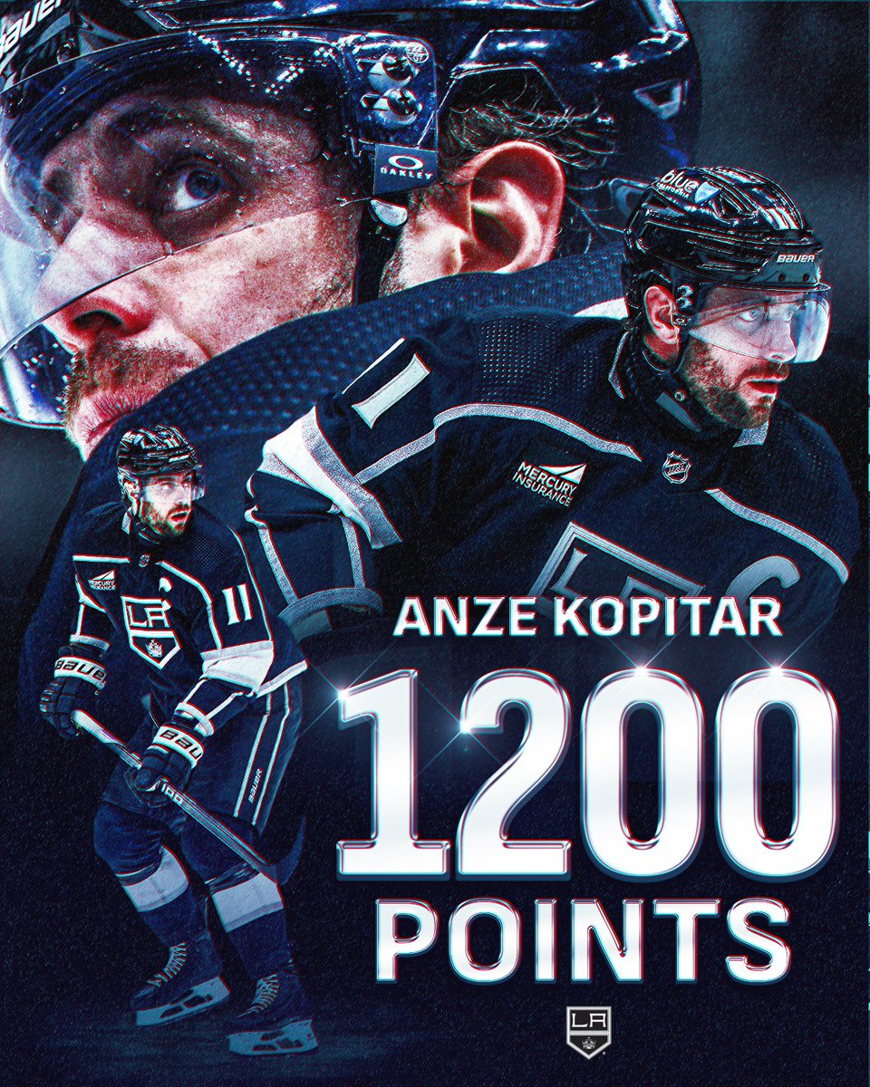 Another milestone for @AnzeKopitar! 👑 Congratulations on 1,200 career points, Kopi!