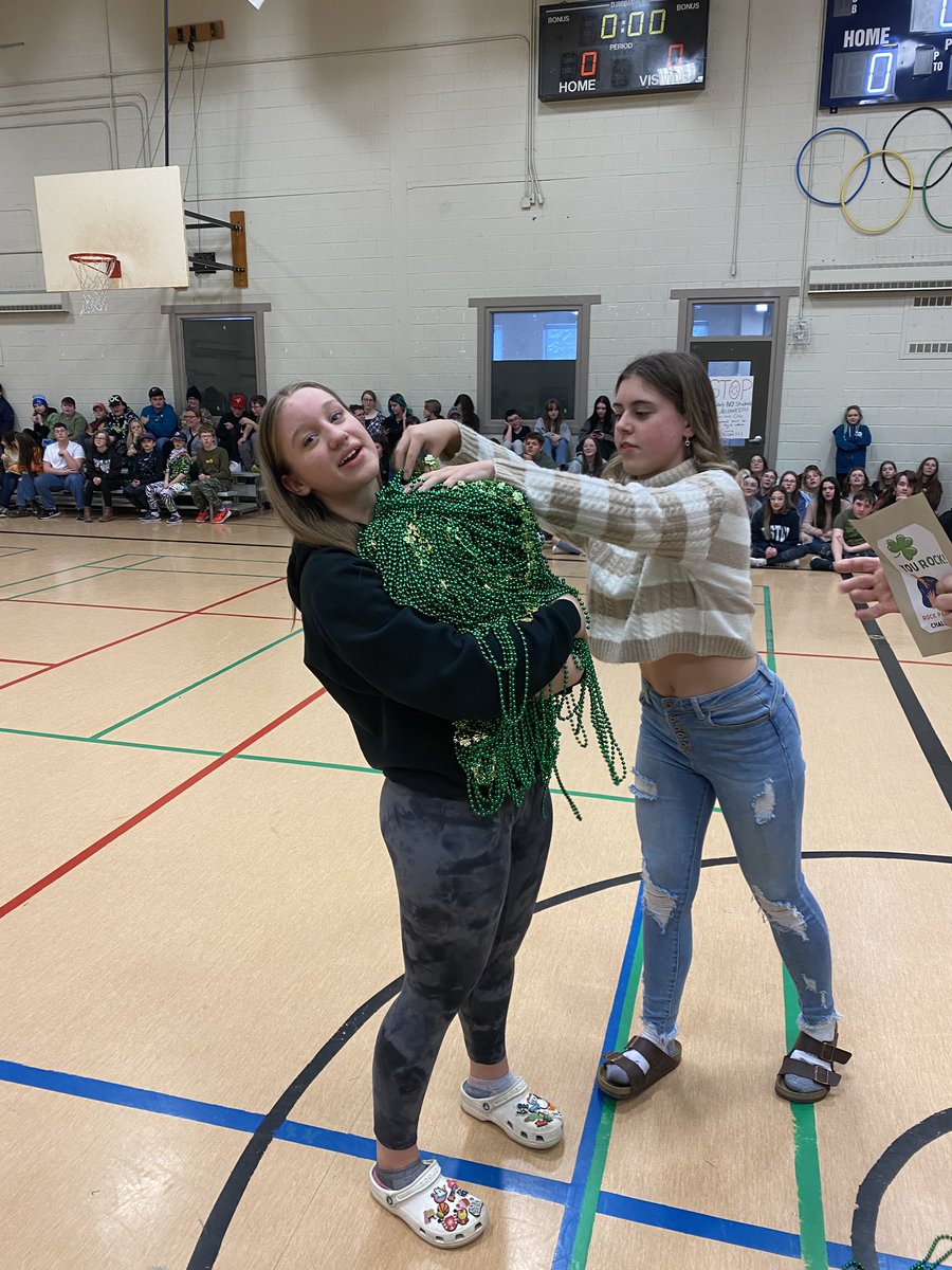 Day 1 of #NLEduWeek2024 we had ShamROCK Day where students and staff played rock, paper, scissors for necklaces! It was awesome! <a href="/NLTeachersAssoc/">NLTA</a> #PlantingPositivityNL <a href="/NLSchoolsCA/">NLSchools</a>