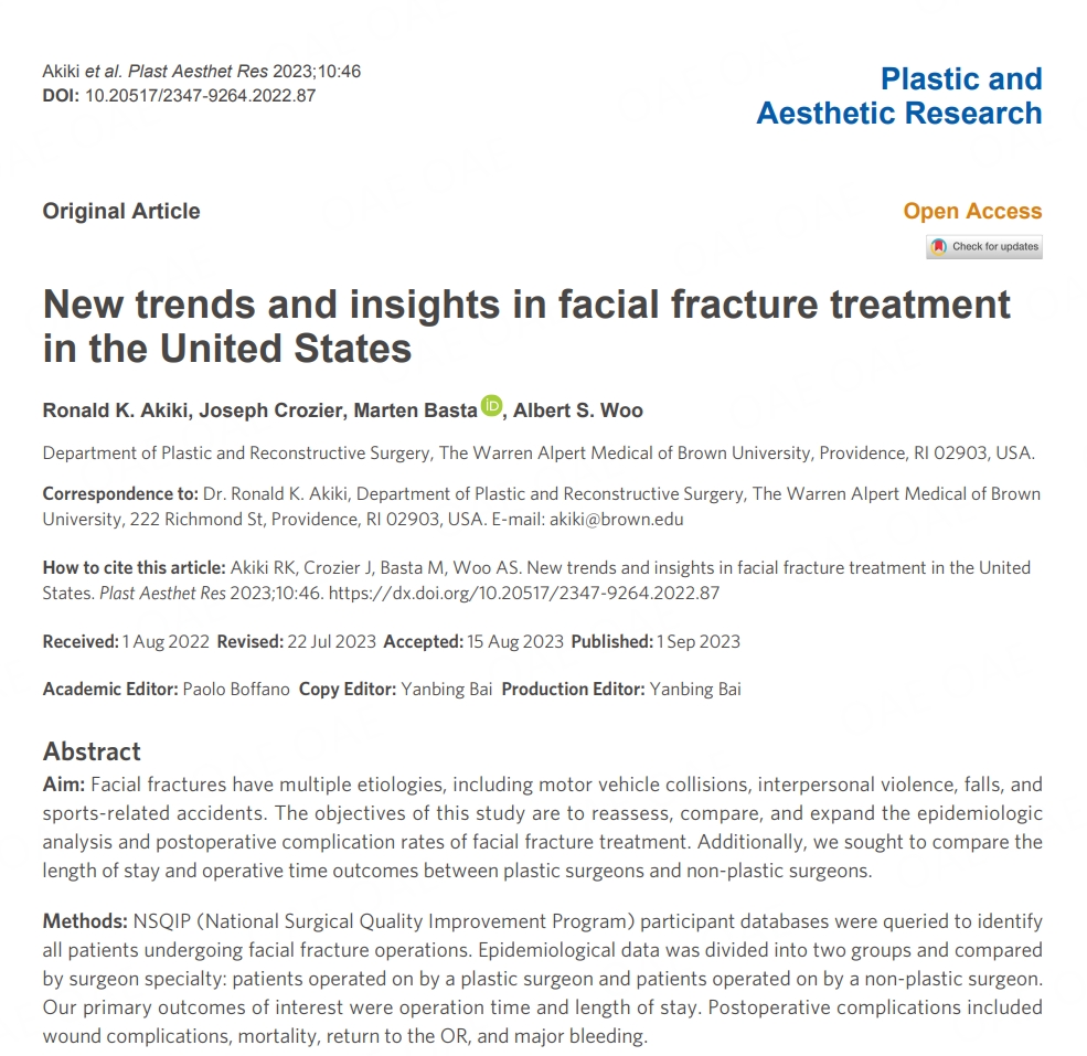 #Facial #Fracture #Craniofacial Never miss this valuable Original Article🎉🎉 🤵Dr. Ronald K. Akiki's team The objectives of this study are to reassess, compare, and expand the epidemiologic analysis and postoperative complication rates of facial ... 🔗f.oaes.cc/xmlpdf/62b3487…