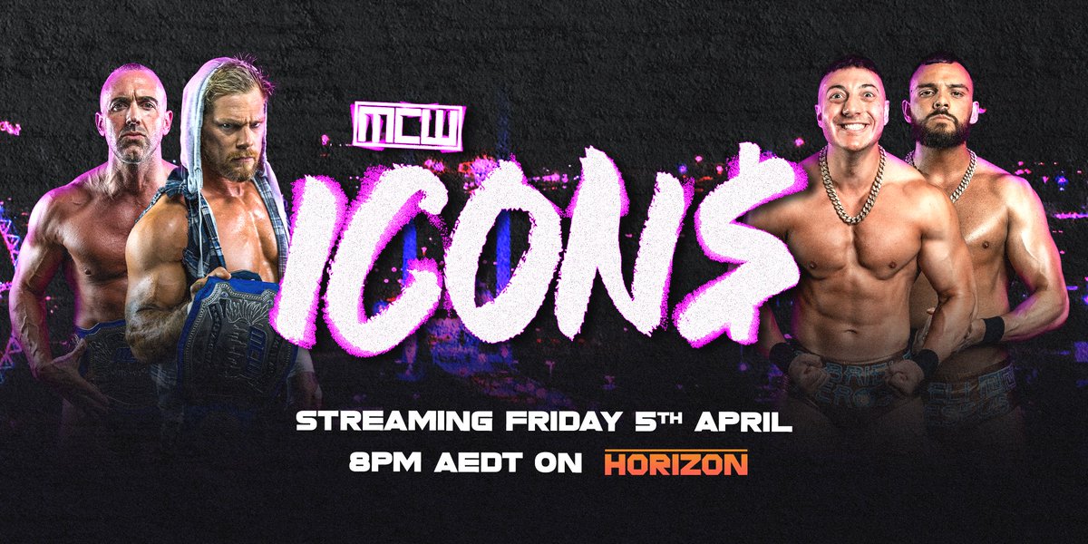 MCW ON HORIZON @streamhorizon_ is the new streaming home of Melbourne City Wrestling! Horizon will feature all of our upcoming events including MCW Icons & High Stakes plus a vast collection of previous events are available at no cost at streamhorizon.com.au/mcw 📺 Order MCW…