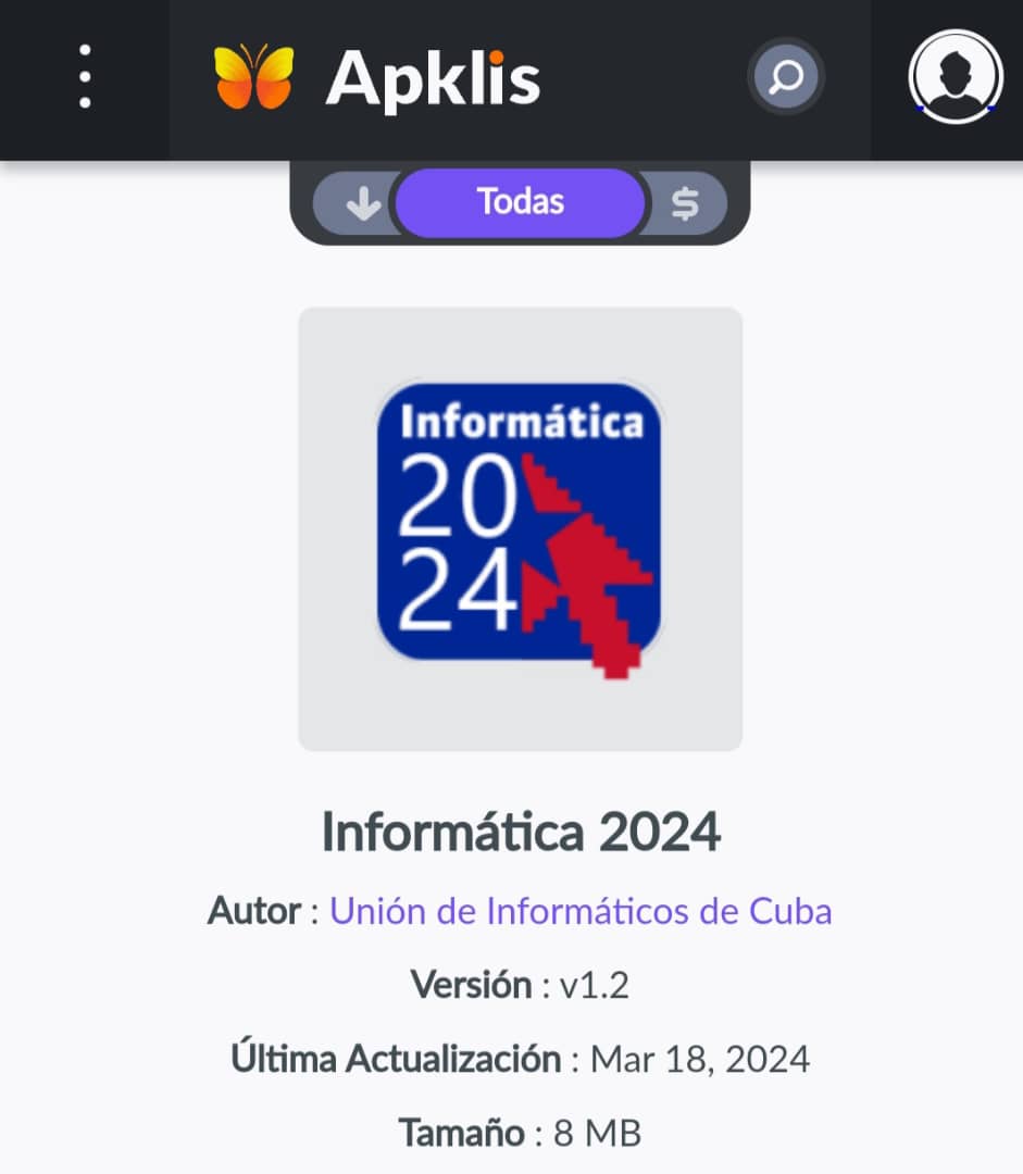 Disponible para su descarga el APK de la XIX edición de la Convención y Feria Internacional #Informatica2024 2024, en la plataforma cubana Apklis en el enlace: 👉apklis.cu/application/cu…