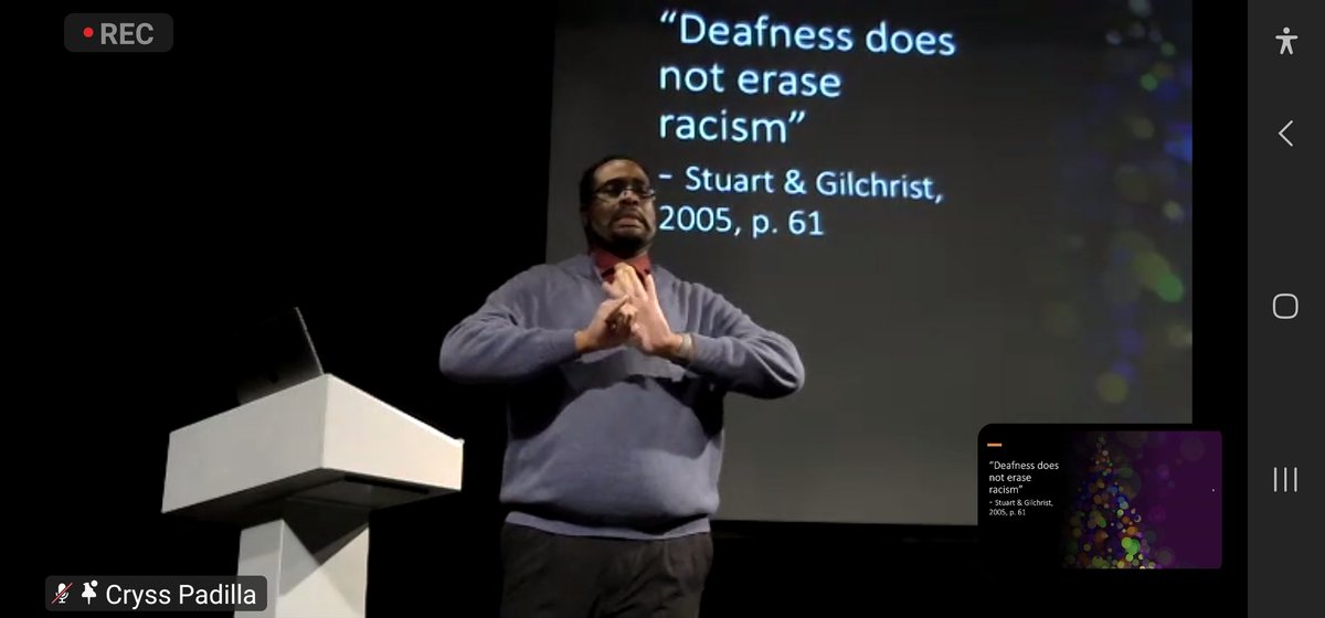 Excellent presentation today about Black deaf studies, @jaceyhill. My favorite two pics of today. Thank you for sharing your vision for Black deaf studies.