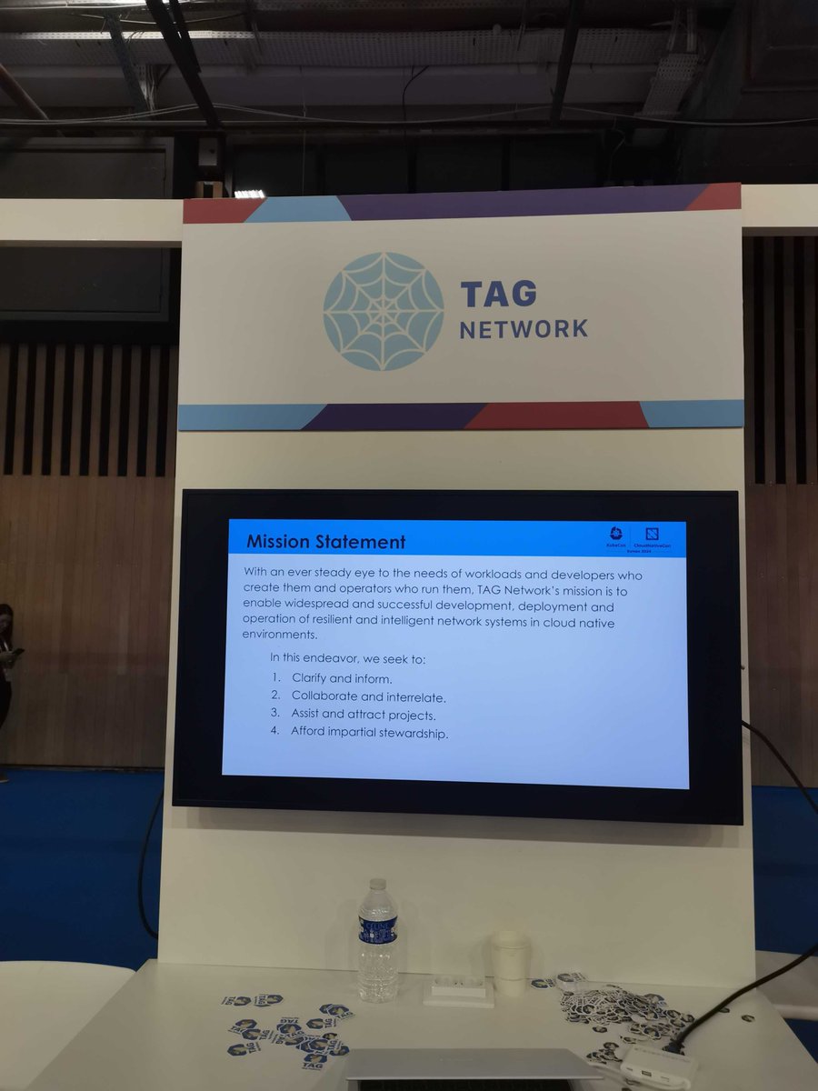 At #kubecon? Head over to the @cncf TAG Network booth! Many initiatives to learn of and participate in. Yes, we want you. Just ask @sheriffjackson @ZackButcher @ZhonghuXu at kiosk PP19-A