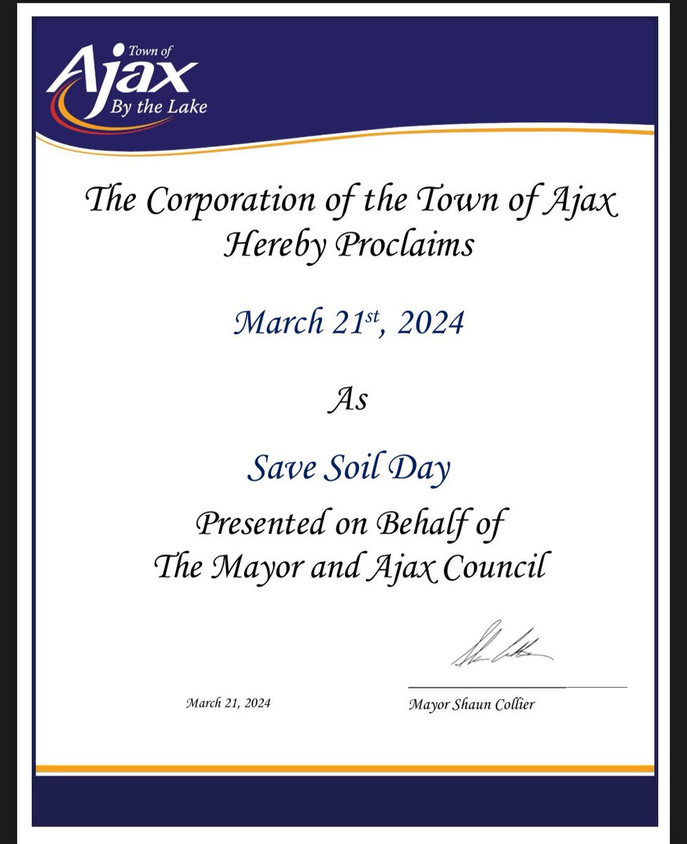 RuchikaWadhwaRD's tweet photo. #March21 #savesoilday marks the start of #savesoilmovement in 2022
#Savesoil is many things but all the things have one thing in common - solution
Thank you @mayor_collier @TownOfAjax for recognizing soil as a solution & showing continued support
@yourvoice4ajax @ajaxbuzz https://t.co/saGEJj4WgH