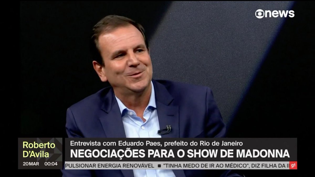 crisreck's tweet photo. - A @Madonna vem pra cá?
- Parece que tem uma notícia boa ao longa dessa semana...

Em entrevista a Roberto D'Avila na GloboNews, o prefeito do Rio, @eduardopaes , trouxe a resposta que vai aquecer a economia da cidade e os corações dos fãs da Rainha do Pop. 
#Madonna #GloboNews https://t.co/rKLFeQH8Ke