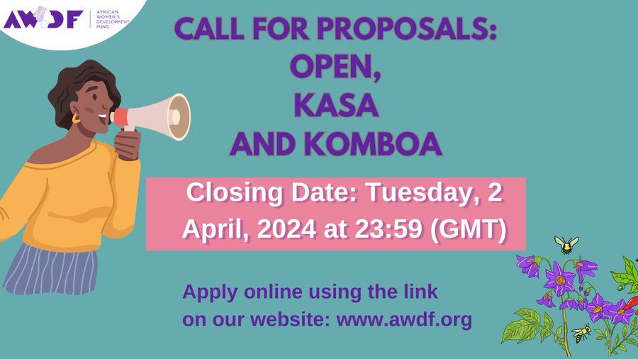 #FeministOpportunity Are you an African feminist organization, WRO or network working towards gender justice? @awdf01 is inviting applications for grants from eligible feminist and women’s rights organizations Learn more and apply here awdf.org/call-for-appli…