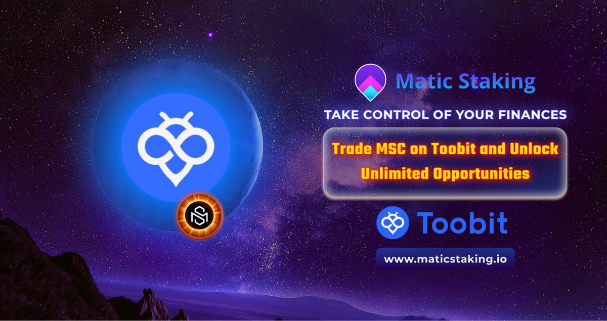 💥Take Control of Your Finances: Trade MSC on Toobit and Unlock Unlimited Opportunities💥

🔥 Empowerment Through Trading: MaticStaking isn't just another digital currency – it's a tool for financial empowerment. By trading MSC on Toobit, investors gain control over their
