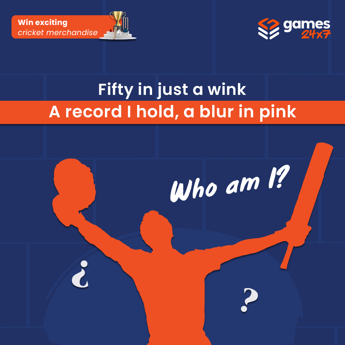 Who's this young batting prodigy? Guess and win cricket goodies!

My11Circle has another new brand ambassador! Can you recognise this young batting sensation?

Here's a hint: Known for his aggressive strategy, he holds the record for scoring the fastest 50 in IPL history.

- Tag