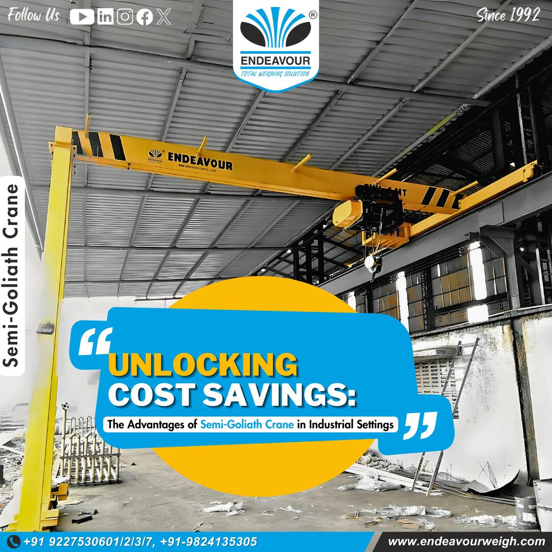 Unlocking Cost Savings: The Advantages of Semi-Goliath Cranes in Industrial Settings

#SemiGoliathCrane #CostSavings #IndustrialCranes #Heavylifting #MaterialHandling #WarehouseSolutions