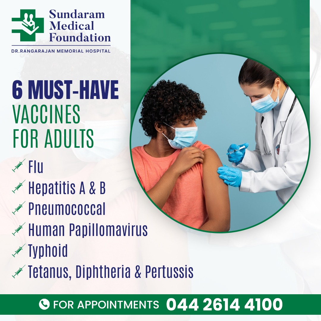 📷 Vaccines aren't just for kids; they're your passport to health at every age!

#sundarammedicalfundation #smfchennai #chennai #VaccinesForLife #ProtectAtEveryAge #HealthyChoices #WellnessJourney