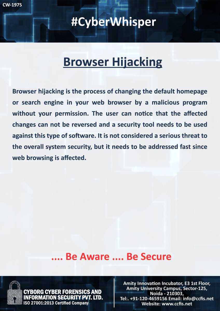 jssodhi's tweet image. #CyberWhisper #CyberSecurity #BrowserHijacking
