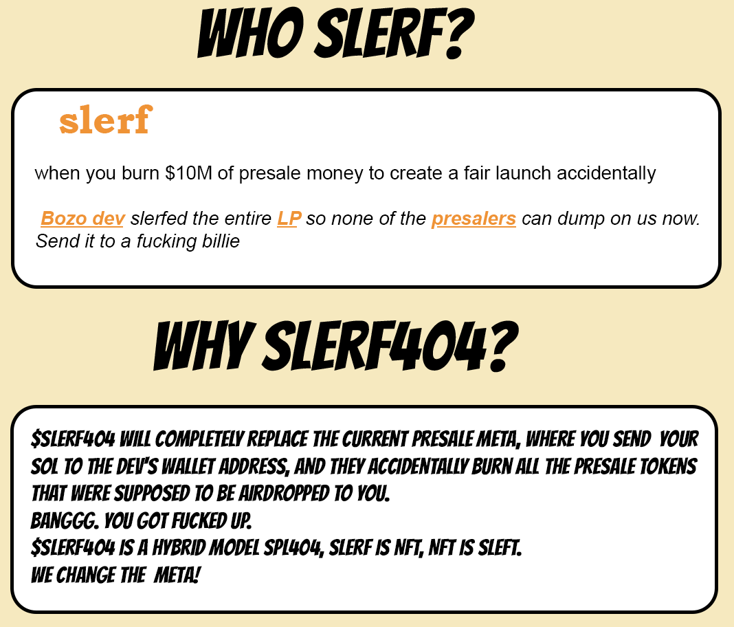 Who $Slerf?

Why @Slerf404?

Visit the website to explore the Alpha
slerf404.wtf