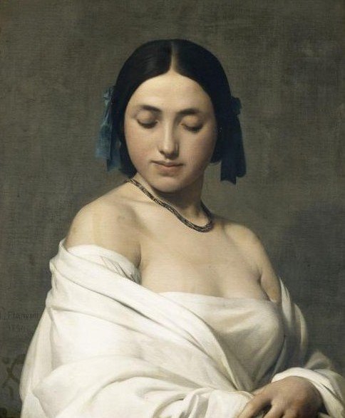 le 21 mars 1864 décès à Rome d'Hippolyte Flandrin peintre, il exécute les peintures murales des églises Saint-Séverin, Saint-Germain-des-Prés et Saint-Vincent-de-Paul, tombe dessiné par Victor Baltard et buste par d'Eugène-André Oudiné, cimetière du Père Lachaise