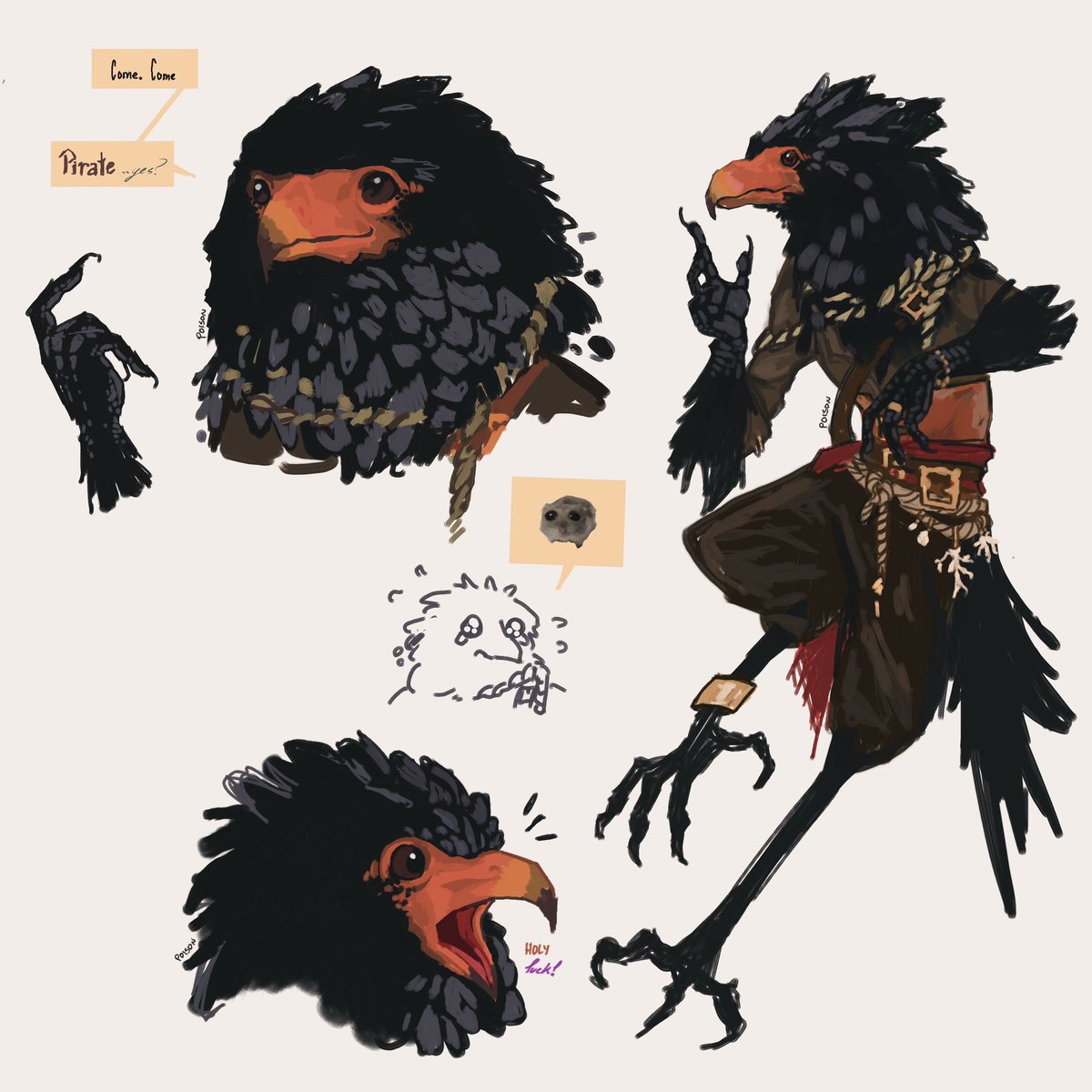 Holo__Angel's tweet photo. Here’s my kenku oc for my current campaign in dming #dnd #DnDcharacter #oc #originalcharacter #conceptart #characterdesign https://t.co/yNAweenqLB