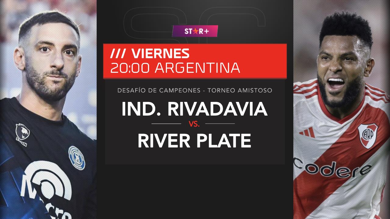 SportsCenter on X: "ESTE VIERNES - Desafío EN VIVO entre Independiente  Rivadavia y River por #StarPlusLA. ¿Te lo vas a perder?  https://t.co/OS9o4ocmKf" / X