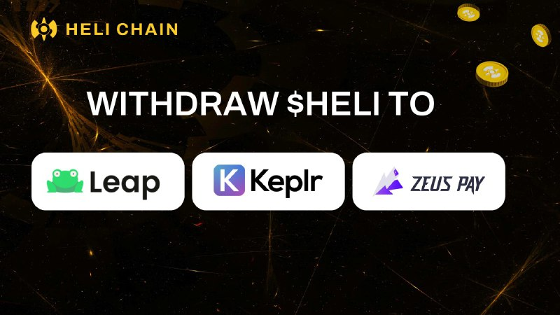 HeliChain's tweet photo. Your key- Your token
$HELI tokens in HEAT APP are now more versatile than ever! 

 You can easily withdraw them to your @leap_cosmos
 ,#KELPR or #ZeusPay wallet! 

- Seamlessly store your tokens in your preferred wallet and take control of your digital assets with ease
#HeliChain #HeatApp $HELI #mining #Layer1