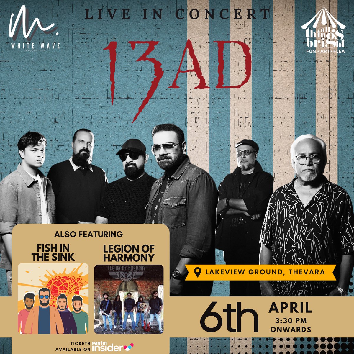 The Return of the Legends! We are excited as much as you are. Let's huddle together and roar for rock!

Book Tickets - insider.in/13-ad-apr6-202…

April 6,2024, 3:30 PM Lakeview Ground, Thevara

#13adband #homecoming #rockband #musicband #letsrocknroll #godsowncounty #kerala #13ad