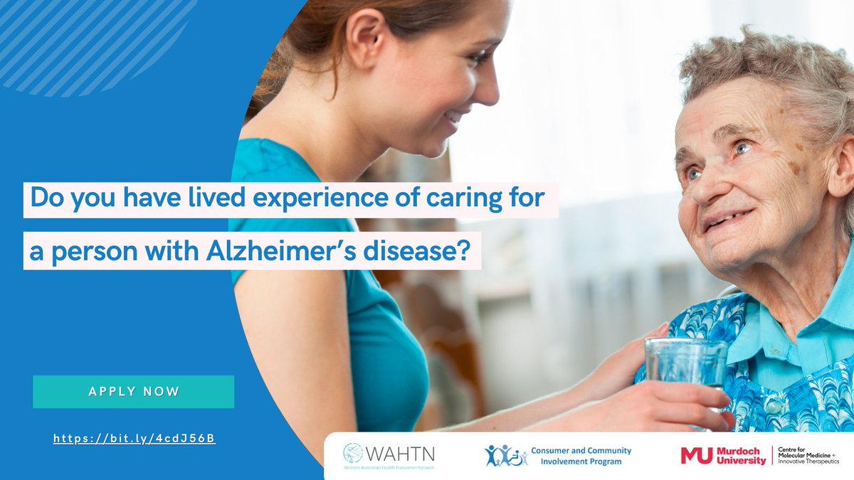 Consumer and Community Involvement Program (@cci_program) on Twitter photo 📣<a href="/MurdochUni/">Murdoch University</a> @cmmit_mu seek 2 Research Buddies with lived experience of caring for a person with #Alzheimers Disease to be involved in a project investigating alternative therapies. Find out more about the project & apply 👉 bit.ly/4cdJ56B 📣<a href="/MurdochUni/">Murdoch University</a> @cmmit_mu seek 2 Research Buddies with lived experience of caring for a person with #Alzheimers Disease to be involved in a project investigating alternative therapies. Find out more about the project & apply 👉 bit.ly/4cdJ56B