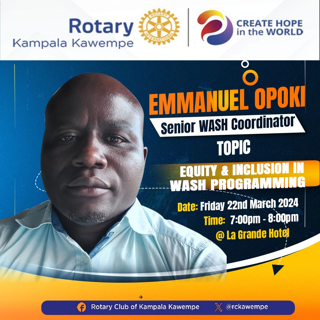 rckawempe's tweet photo. Diversity allows for new perspectives, equity creates a fair environment and can help to provide opportunities for individuals who need it, and inclusion helps employees feel a sense of belonging and understanding.
Topic: Equity and inclusion in WASH program.
#RotaryCreatesHope https://t.co/lh2kEEChWp