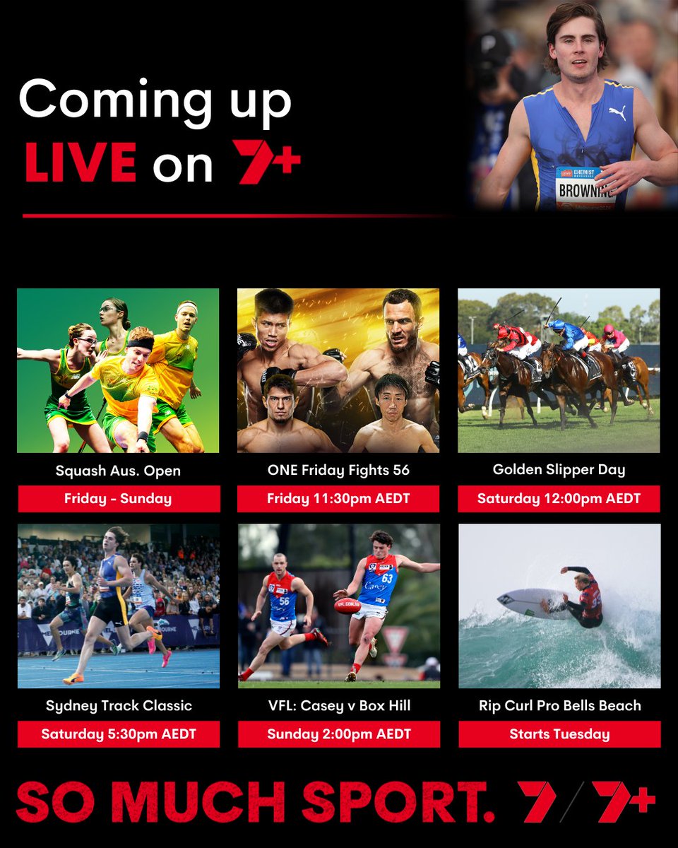 There's plenty of sport live and free on @7plus this weekend! 🙌 Read all about it here 🗞️ 7sport.link/3x6XUrp