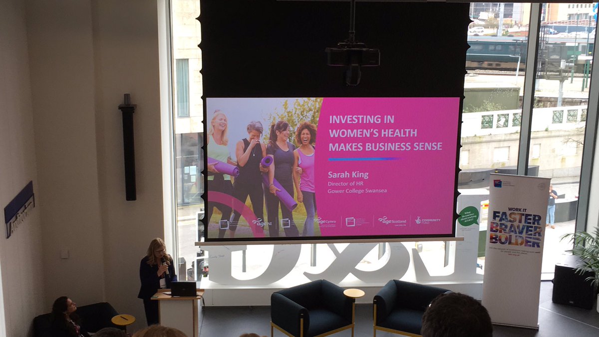 AgeCymru's tweet image. Sarah King of @GowerCollegeSwa talking about the important of investing in woman’s health and how it aligns with businesses. 

@TNLComFundWales @BITCCymru 

#ageatwork #multigenerationalworkforce