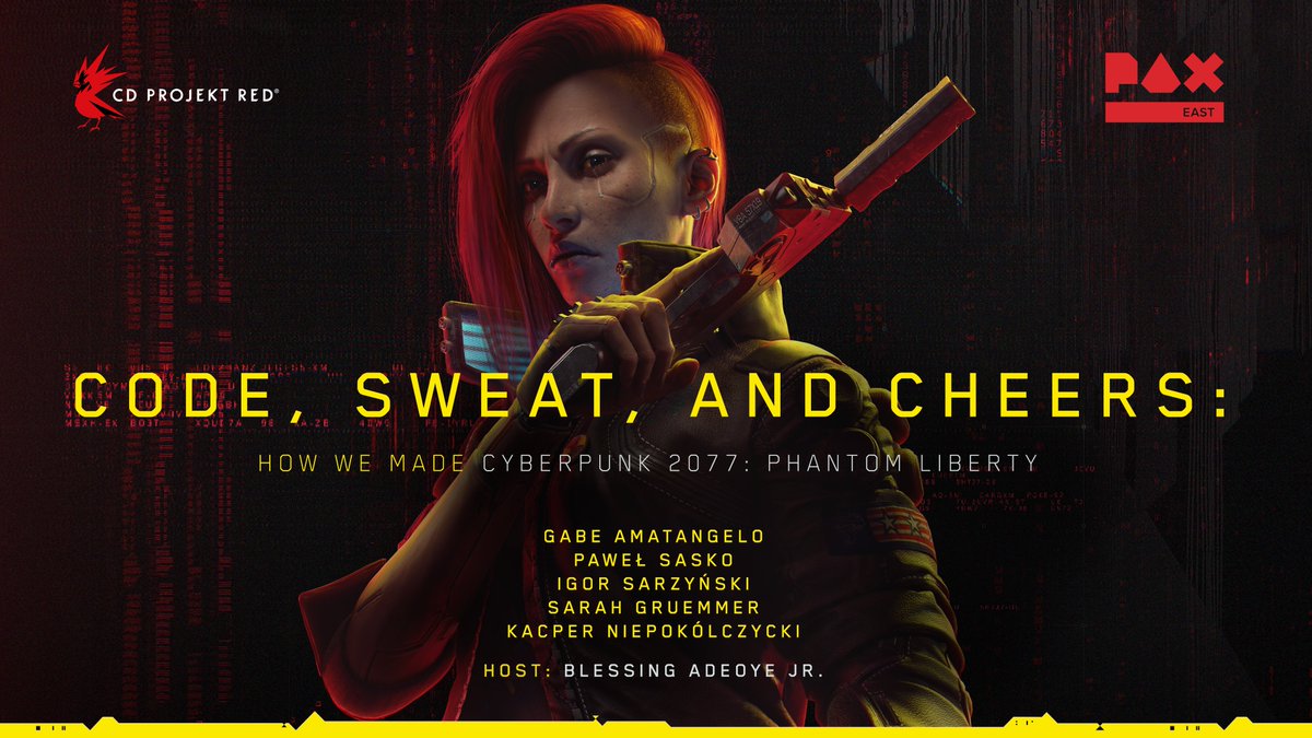 Our #PAXEast panel is starting shortly – join us for an exciting glimpse into the creation of Cyberpunk 2077's expansion, #PhantomLiberty! twitch.tv/PAX