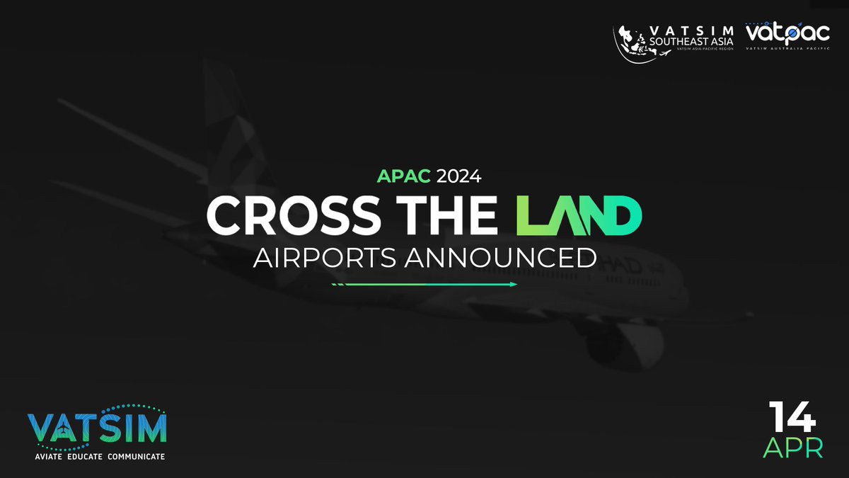 🌏 Cross the Land: Asia Pacific airports announced! 
Read more:  vats.im/ctl-apac-24