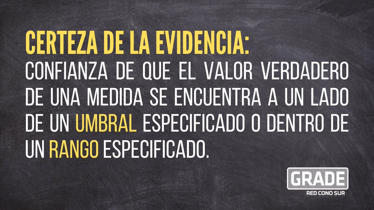 Jueves de definiciones GRADE: definición actual de certeza de la evidencia (reemplaza a las versiones previas)